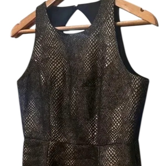 Women's 5/48 Metallic Fit and Flare Dress, Size 4, Black and Gold - Picture 6 of 7